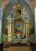 PANORAMA KOŚCIÓŁA pw. św. KATARZYNY ALEKSANDRYJSKIEJ - wnętrze, Jaśliska; źródło: www.360polska.pl