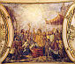 CUD TURYŃSKI: VACCA, Luigi (1778, Turyn - 1854, Turyn), 1853, jeden z serii fresków przedstawiających cud w Turynie, sklepienie bazyliki Corpus Domini, Turyn; źródło: www.therealpresence.org