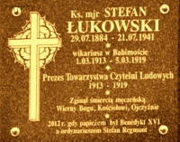 ŁUKOWSKI Steven - Commemorative plaque, St Lawrence church, Babimost, source: www.babimost.pl, own collection; CLICK TO ZOOM AND DISPLAY INFO