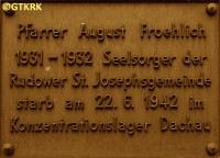 FROEHLICH Augustus - Commemoritive plaque, 46 Alt-Rudow, Berlin-Rudow, source: commons.wikimedia.org, own collection; CLICK TO ZOOM AND DISPLAY INFO