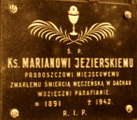 JEZIERSKI Marian - Commemorative plaque, parish church, Biskupice Ołoboczne; source: thanks to Ms Caroline Pustkowska kindness, own collection; CLICK TO ZOOM AND DISPLAY INFO