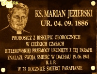 JEZIERSKI Marian - Commemorative plaque, Biskupice Ołoboczne, source: www.noweskalmierzyce.pl, own collection; CLICK TO ZOOM AND DISPLAY INFO