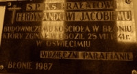 JACOBI Ferdinand - Commemorative plaque, Immaculate Heart of Jesus church, Błonie, source: panaszonik.blogspot.com, own collection; CLICK TO ZOOM AND DISPLAY INFO