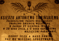 TOMIŃSKI Anthony - Commemorative plaque, parish church, Bogdaj, source: wroclawworkshops.blogspot.com, own collection; CLICK TO ZOOM AND DISPLAY INFO