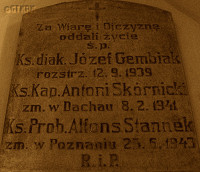 STANNEK Alphonse - Commemorative plaque, Sacred Heart of Jesus church, Bojanowo, source: polskaniezwykla.pl, own collection; CLICK TO ZOOM AND DISPLAY INFO