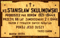 SKULIMOWSKI Stanislav - Commemorative plaque, St Andrew the Apostle parish church, Borów, source: www.annopol.info, own collection; CLICK TO ZOOM AND DISPLAY INFO
