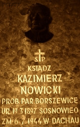 NOWICKI Casimir - Commemorative plague, St Stanislaus the Bishop and St Nicholas parish church, Borszewice, source: panaszonik.blogspot.com, own collection; CLICK TO ZOOM AND DISPLAY INFO