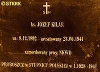 KILAR Joseph - Commemorative plaque, lapidarium, St Barbara parish church, Borysław, source: www.facebook.com, own collection; CLICK TO ZOOM AND DISPLAY INFO