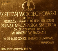 WOJCIECHOWSKI Steven Valentine - Commemorative plaque, parish church, Bralin, source: www.wtg-gniazdo.org, own collection; CLICK TO ZOOM AND DISPLAY INFO
