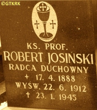 JOSIŃSKI Robert - Tomb, parish cemetery, Bralin, source: polska-org.pl, own collection; CLICK TO ZOOM AND DISPLAY INFO
