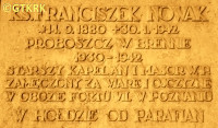 NOWAK Francis - Commemorative plaque, Brenno, source: www.wtg-gniazdo.org, own collection; CLICK TO ZOOM AND DISPLAY INFO