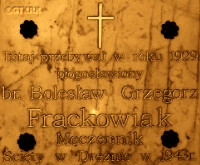 FRĄCKOWIAK Boleslav (Bro. Gregory) - Commemorative plaque, Bruczków, source: www.seminarium.org.pl, own collection; CLICK TO ZOOM AND DISPLAY INFO