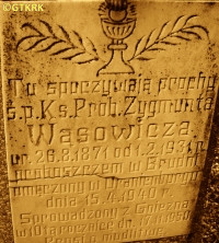 WĄSOWICZ Sigismund - Commemorative plaque, grave (cenotaph?), parish church graveyard, Brudnia, source: nieobecni.com.pl, own collection; CLICK TO ZOOM AND DISPLAY INFO
