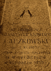 LACZKOWSKI Franciszek Ksawery - Tablica nagrobna, cmentarz, Brzoza, źródło: groby.radaopwim.gov.pl, zasoby własne; KLIKNIJ by POWIĘKSZYĆ i WYŚWIETLIĆ INFO
