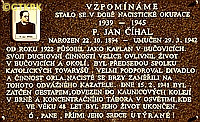 ČIHAL John - Commemorative plaque, Bučovice, source: encyklopedie.brna.cz, own collection; CLICK TO ZOOM AND DISPLAY INFO