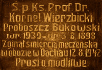 WIERZBICKI Cornelius - Commemorative plaque, parish church, Buk, source: www.dopiewo.pl, own collection; CLICK TO ZOOM AND DISPLAY INFO