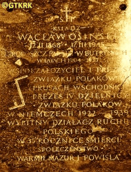 OSIŃSKI Vaclav Xavier - Commemorative plaque, parish church, Butryny, source: leksykonkultury.ceik.eu, own collection; CLICK TO ZOOM AND DISPLAY INFO