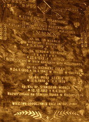 WIOREK Stanislav - Commemorative plaque, St Vincent à Paulo basilica, Bydgoszcz, source: grant.zse.bydgoszcz.pl, own collection; CLICK TO ZOOM AND DISPLAY INFO