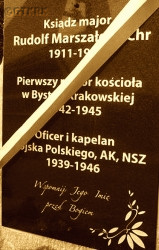 MARSZAŁEK Rudolph - Commemorative plaque, parish church, Bystra, source: www.patrimonium.chrystusowcy.pl, own collection; CLICK TO ZOOM AND DISPLAY INFO