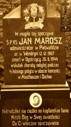 MAROSZ Jan - Nagrobek, cmentarz parafialny, Bystrzyca, źródło: www.vets.cz, zasoby własne; KLIKNIJ by POWIĘKSZYĆ i WYŚWIETLIĆ INFO