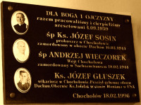 SOSIN Joseph - Commemorative plaque, St Jack parish church, Chochołów, source: www.miejscapamiecinarodowej.pl, own collection; CLICK TO ZOOM AND DISPLAY INFO
