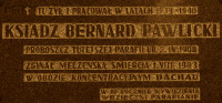 PAWLICKI Bernard - Commemorative plaque, parish church, Chomiąża Szlachecka, source: www.wtg-gniazdo.org, own collection; CLICK TO ZOOM AND DISPLAY INFO