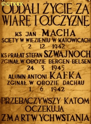 MACHA John Francis - Commemorative plaque, St Mary Magdalene church, Chorzów Stary - Chorzów, source: commons.wikimedia.org, own collection; CLICK TO ZOOM AND DISPLAY INFO