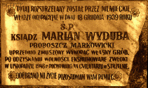 WYDUBA Marian - Monument, Miradzkie forests, Cieńcisko, source: www.wtg-gniazdo.org, own collection; CLICK TO ZOOM AND DISPLAY INFO