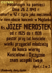 NIEROSTEK Joseph - Commemorative plaque, Church of Jesus, Cieszyn, source: commons.wikimedia.org, own collection; CLICK TO ZOOM AND DISPLAY INFO