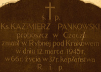 PANKOWSKI Peter Romualdo Casimir - Tombstone, parish cemetery, Czacz, source: www.wtg-gniazdo.org, own collection; CLICK TO ZOOM AND DISPLAY INFO