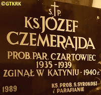 CZEMERAJDA Joseph - Commemorative plaque, Czartowiec, source: podcastaddict.com, own collection; CLICK TO ZOOM AND DISPLAY INFO