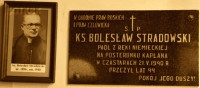 STRADOWSKI Boleslav - Commemorative plague, parish church, Czastary, source: www.czastary.pl, own collection; CLICK TO ZOOM AND DISPLAY INFO