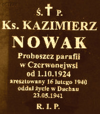 NOWAK Kazimierz - Płyta nagrobna (cenotaf), cmentarz parafialny, Czerwona Wieś, źródło: www.wtg-gniazdo.org, zasoby własne; KLIKNIJ by POWIĘKSZYĆ i WYŚWIETLIĆ INFO