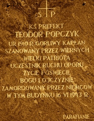 POPCZYK Theodore - Commemorative plague, St Barbara parish church, Częstochowa, source: www.luxperpetua.pl, own collection; CLICK TO ZOOM AND DISPLAY INFO