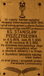 PISZCZYGŁOWA Stanislav - Commemorative plaque, parish church, Czeszewo, source: www.wtg-gniazdo.org, own collection; CLICK TO ZOOM AND DISPLAY INFO