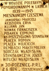 PISZCZYGŁOWA Stanislav - Monument to the fallen in 1939-45, Czeszewo, source: wikimapia.org, own collection; CLICK TO ZOOM AND DISPLAY INFO