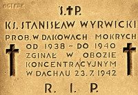WYRWICKI Stanislav Kostka Theodore - Commemorative plaque, parish church, Dakowy Mokre, source: commons.wikimedia.org, own collection; CLICK TO ZOOM AND DISPLAY INFO