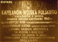 MATZNER Stanislav Clement - Commemorative plaque, St Hedwig church, Dębica, source: parafia-wojskowa-radom.pl, own collection; CLICK TO ZOOM AND DISPLAY INFO