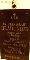 HŁADUNIAK Stanislav - Tombstone, parish cemetery, Dęblin; source: thanks to Mr Andrew Łysakowski's kindness (private correspondence, 17.06.2019), own collection; CLICK TO ZOOM AND DISPLAY INFO