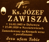 ZAWISZA Joseph - Commemorative plaque, parish church, Dębowiec, source: www.pomoerium.eu, own collection; CLICK TO ZOOM AND DISPLAY INFO