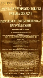 DĄBROWSKI Michael - Commemorative plague, Roman Catholic cemetery, Deraźne, source: own collection; CLICK TO ZOOM AND DISPLAY INFO