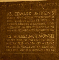 DETKENS Edward - Commemorative plaque, St Anne church, Warsaw, source: own collection; CLICK TO ZOOM AND DISPLAY INFO