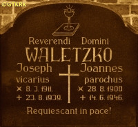 WALETZKO John - Tombstone, church cemetery, Długomiłowice, source: polska-org.pl, own collection; CLICK TO ZOOM AND DISPLAY INFO