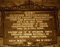 BODZIANOWSKI Felix - Commemorative plaque, Domachowo, source: www.wtg-gniazdo.org, own collection; CLICK TO ZOOM AND DISPLAY INFO