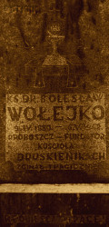 WOŁEJKO Boleslav - Cenotaph, grave plague, parish cemetery, Druskienniki, source: nieobecni.com.pl, own collection; CLICK TO ZOOM AND DISPLAY INFO