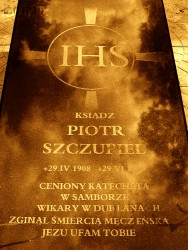 SZCZUPIEL Peter - Cenotaph-monument, cemetery, Dublany, source: samborparafia.at.ua, own collection; CLICK TO ZOOM AND DISPLAY INFO