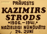 STRODS Casimir - Plaque, commemorative cross, murder site, n. Feimaņi village by Dynebrug-Rzeżyca road, source: latgalesdati.du.lv, own collection; CLICK TO ZOOM AND DISPLAY INFO