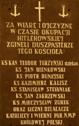 BIEŃKOWSKI John Anthony - Commemorative plaque, Blessed Virgin Mary Queen of Poland's church, Gdynia; source: thanks to Ms Eva Cieślak-Wróbel's kindness (private correspondence, 27.02.2017), own collection; CLICK TO ZOOM AND DISPLAY INFO