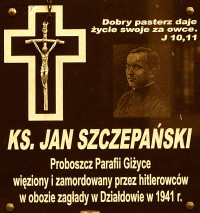 SZCZEPAŃSKI John Casimir - Monument, parish church, Giżyce, source: www.polskaniezwykla.pl, own collection; CLICK TO ZOOM AND DISPLAY INFO