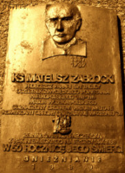 ZABŁOCKI Matthew George - Commemorative plaque, Holy Trinity church, Gniezno, source: gniezno1966.wordpress.com, own collection; CLICK TO ZOOM AND DISPLAY INFO